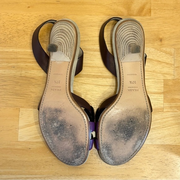 Prada Butterfly Kitten Heel Sandals Size 37 1/2 - Picture 8 of 12